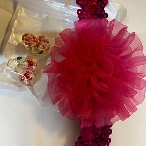 Vibrant Pink Floral Hair Clip for Kids